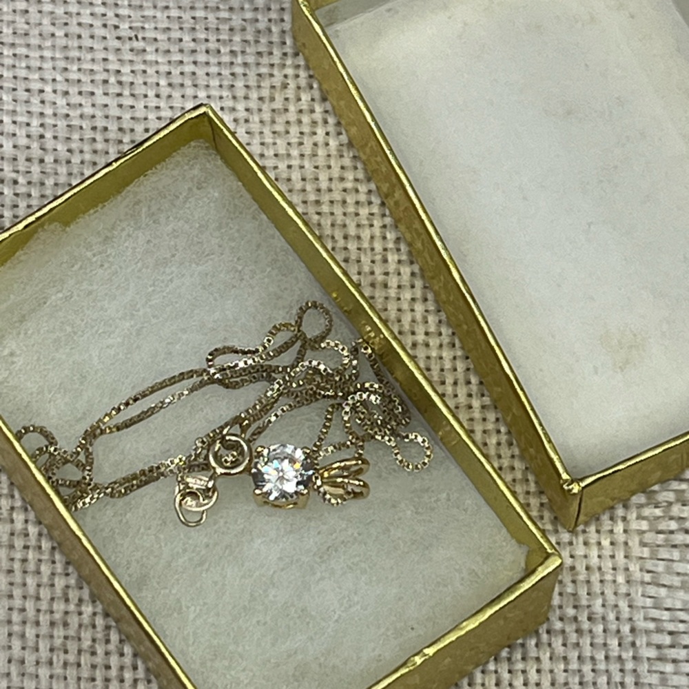 Vintage 925 Italy Sterling Silver Necklace w/ CZ Pendant – 18” - Picture 6 of 17